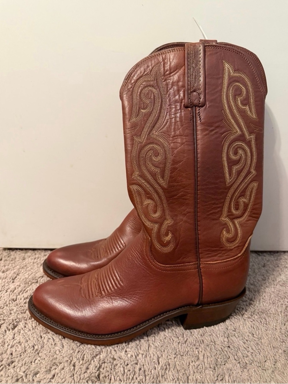 Lucchese Brown Leather Western Boots